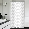 thumbnail image 1 of Small Stall 36Wx72H Inch Shower Curtain,Narrow RV Walkin Black White Herringbone Modern Bathroom Curtains,Half Stand Up Zig Zag Chevron Camper Bathroom Accessories Waterproof Fabric 7 Hooks, 1 of 6