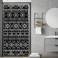 thumbnail image 1 of Small Stall Black White Boho Shower Curtain Bohemian Geometric Tribal Retro Western Aztec 36Wx72H Inch Abstract Minimalist Simple Fabric Decor Bathroom Polyester Waterproof 7 Pack Hooks, 1 of 6