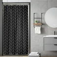 thumbnail image 1 of Small Stall Black White Shower Curtain Modern Half Size Chevron Herringbone 36x72 Inch Striped Single Tiny Skinny Narrow 7 Pack Hooks Dorm Decor Fabric Bathroom Set Polyester Waterproof, 1 of 6