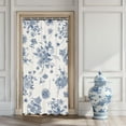thumbnail image 1 of Small Stall Boho Blue Shower Curtain 36Wx72H Inches Vintage Floral Bird Retro Rustic Farmhouse Chinoiserie Aesthetic Waterproof Polyester Bathroom Home Decor Set with Hooks, 1 of 5