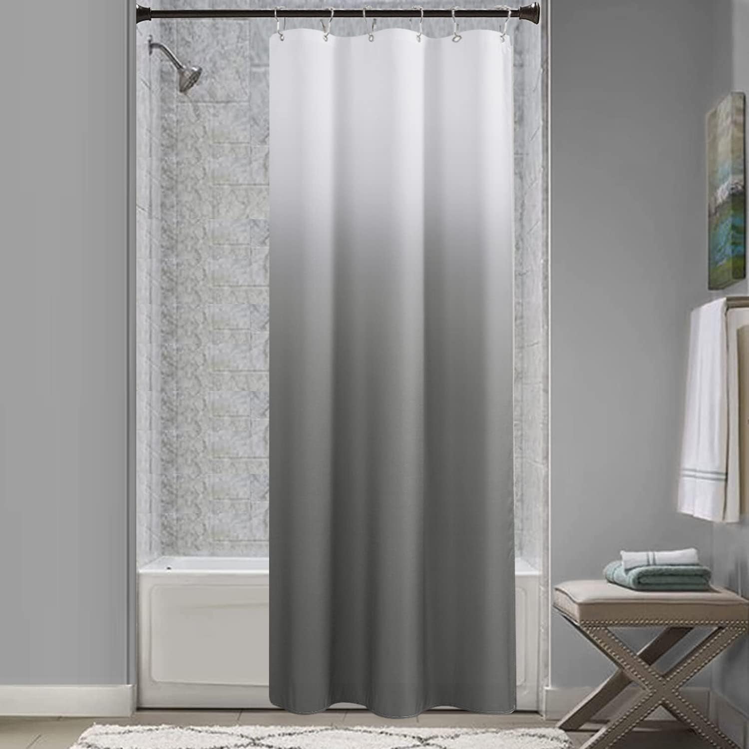 Small Stall Grey Shower Curtain 36 inch Wide Bathroom Shower Stall ...