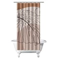 thumbnail image 1 of Small Stall Narrow Shower Curtain 36"W x 72"L – Tropical Bohemian Leaves, Mid-Century Abstract Boho Botanical Bathroom Decor, Vintage Floral Palm Leaf Pattern, Rustic Tribal Folk Style, 1 of 5