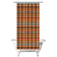 thumbnail image 1 of Small Stall Narrow Shower Curtain 36"W x 72"L – Tropical Bohemian Leaves, Mid-Century Abstract Boho Botanical Bathroom Decor, Vintage Floral Palm Leaf Pattern, Rustic Tribal Folk Style, 1 of 5
