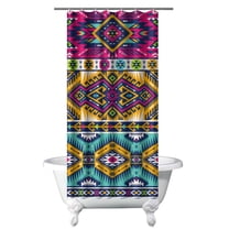 Small Stall Narrow Shower Curtain 36"W x 72"L – Tropical Bohemian Leaves, Mid-Century Abstract Boho Botanical Bathroom Decor, Vintage Floral Palm Leaf Pattern, Rustic Tribal Folk Style