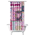 thumbnail image 1 of Small Stall Narrow Shower Curtain 36"W x 72"L – Tropical Bohemian Leaves, Mid-Century Abstract Boho Botanical Bathroom Decor, Vintage Floral Palm Leaf Pattern, Rustic Tribal Folk Style, 1 of 5