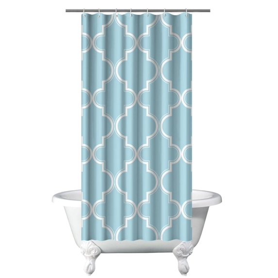 Small Stall Narrow Shower Curtain 36"W x 72"L – Tropical Bohemian Leaves, Mid-Century Abstract Boho Botanical Bathroom Decor, Vintage Floral Palm Leaf Pattern, Rustic Tribal Folk Style