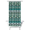 thumbnail image 1 of Small Stall Narrow Shower Curtain 36"W x 72"L – Tropical Bohemian Leaves, Mid-Century Abstract Boho Botanical Bathroom Decor, Vintage Floral Palm Leaf Pattern, Rustic Tribal Folk Style, 1 of 5