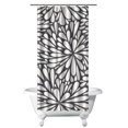 thumbnail image 1 of Small Stall Narrow Shower Curtain 36"W x 72"L – Tropical Bohemian Leaves, Mid-Century Abstract Boho Botanical Bathroom Decor, Vintage Floral Palm Leaf Pattern, Rustic Tribal Folk Style, 1 of 5