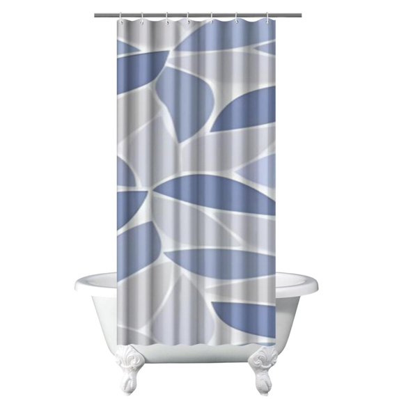 Small Stall Narrow Shower Curtain 36"W x 72"L – Tropical Bohemian Leaves, Mid-Century Abstract Boho Botanical Bathroom Decor, Vintage Floral Palm Leaf Pattern, Rustic Tribal Folk Style