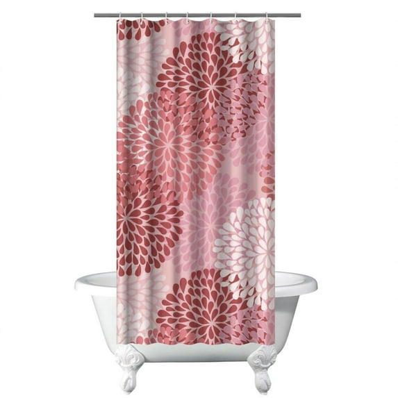 Small Stall Narrow Shower Curtain 36"W x 72"L – Tropical Bohemian Leaves, Mid-Century Abstract Boho Botanical Bathroom Decor, Vintage Floral Palm Leaf Pattern, Rustic Tribal Folk Style