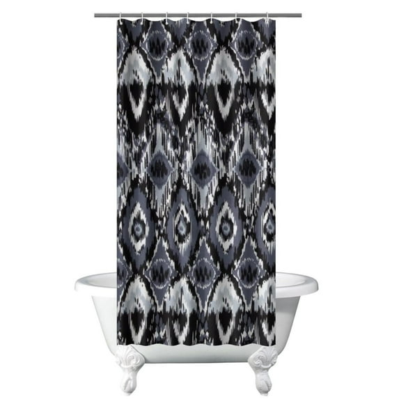 Small Stall Narrow Shower Curtain 36"W x 72"L – Tropical Bohemian Leaves, Mid-Century Abstract Boho Botanical Bathroom Decor, Vintage Floral Palm Leaf Pattern, Rustic Tribal Folk Style