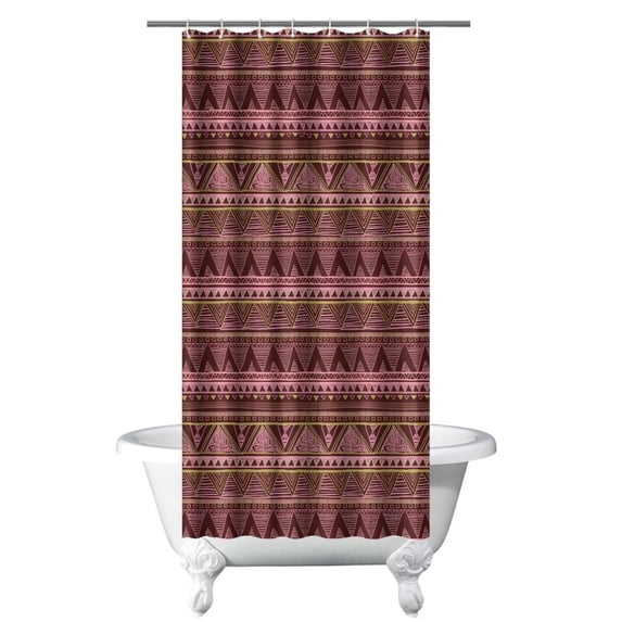 Small Stall Narrow Shower Curtain 36"W x 72"L – Tropical Bohemian Leaves, Mid-Century Abstract Boho Botanical Bathroom Decor, Vintage Floral Palm Leaf Pattern, Rustic Tribal Folk Style