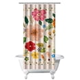 thumbnail image 1 of Small Stall Narrow Shower Curtain 36"W x 72"L – Tropical Bohemian Leaves, Mid-Century Abstract Boho Botanical Bathroom Decor, Vintage Floral Palm Leaf Pattern, Rustic Tribal Folk Style, 1 of 5