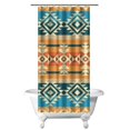 thumbnail image 1 of Small Stall Narrow Shower Curtain 36"W x 72"L – Tropical Bohemian Leaves, Mid-Century Abstract Boho Botanical Bathroom Decor, Vintage Floral Palm Leaf Pattern, Rustic Tribal Folk Style, 1 of 5