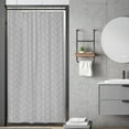 thumbnail image 1 of Small Stall RV Gray Grey Shower Curtain Liner for Bathroom Narrow Dorm Half Size Stand Up 36x72 Inches Wide Single Chevron Herringbone Geometric Tiny Walkin Fabric Polyester Bathroom, 1 of 6