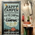 thumbnail image 1 of Small Stall RV Happy Camper Shower Curtain 36Wx72H Inches Narrow Camping Travel Trailers Rustic Inspirational Quotes Cloth Fabric Waterproof Polyester Bathroom Home Decor Set with Hooks, 1 of 6