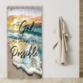 thumbnail image 1 of Small Stall Rv Beach Ocean Bible Verse Shower Curtain Sunrise Sunset Inspirational Scripture 36Wx72H Inch Coastal Seaside Seascape Fabric Decor Bathroom Polyester Waterproof 7 Pack Hooks, 1 of 6