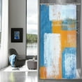 thumbnail image 1 of Small Stall Shower Curtain 36 x 72, Abstract Ombre Narrow Half Size Chic Shower Curtains for Modern Chic Bathroom Decor, Paint Brush Graffiti Design, Blue and Orange, 1 of 1