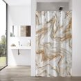 thumbnail image 1 of Small Stall Shower Curtain 36 x 72, Brown Marble Half Size Shower Curtain, Modern Abstract Narrow Shower Curtain for Bathroom Decor, 36 inch Fabric Shower Curtain Set with Hooks, 1 of 6