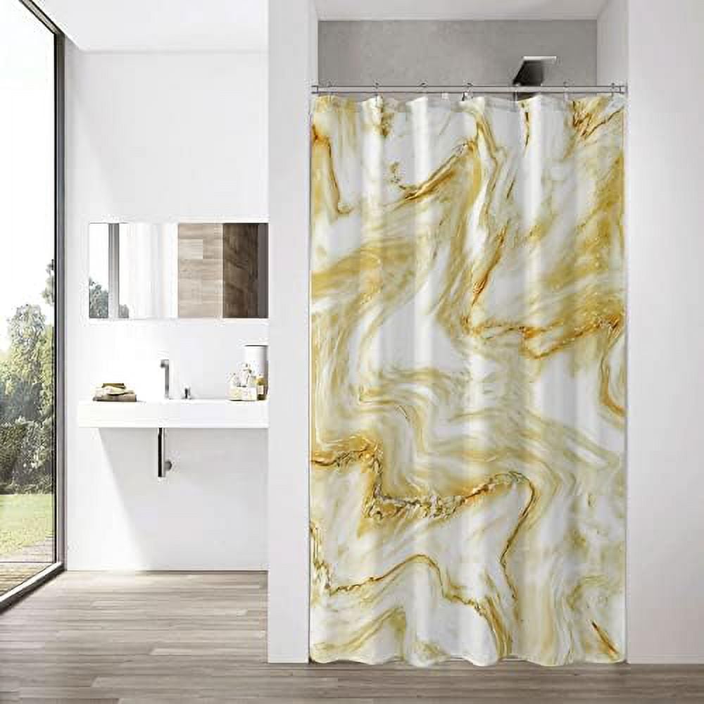 Small Stall Shower Curtain 36 x 72 Grey Gold Half Size Narrow