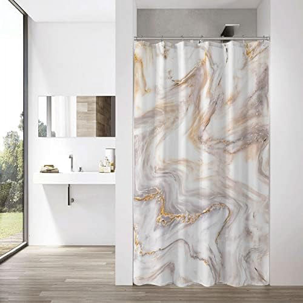 Small Stall Shower Curtain 36 x 72 Grey Gold Half Size Narrow Shower