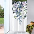 thumbnail image 1 of Small Stall Shower Curtain 36 x 72, Narrow Green Eucalyptus Leaves Shower Curtain, Watercolor Floral Plant Bathroom Curtains Shower Set with Hooks, 1 of 5