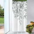 thumbnail image 1 of Small Stall Shower Curtain 36 x 72, Narrow Grey Floral Shower Curtain for Bathroom, Watercolor Plant Eucalyptus Leaves Fabric Shower Curtain Set with Hooks, 1 of 6
