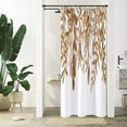 thumbnail image 1 of Small Stall Shower Curtain 36 x 72, Narrow Half Brown Shower Curtain, Fall Eucalyptus Plant Leaves Fabric Shower Curtain, Watercolor Floral Botanical Nature Aesthetic Shower Curtain, 1 of 5