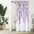 thumbnail image 1 of Small Stall Shower Curtain 36 x 72, Narrow Half Purple Shower Curtain, Spring Eucalyptus Plant Leaves Fabric Shower Curtain, Watercolor Floral Botanical Nature Aesthetic Shower Curtain, 1 of 5