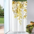 thumbnail image 1 of Small Stall Shower Curtain 36 x 72, Narrow Yellow Floral Shower Curtain for Bathroom, Watercolor Plant Eucalyptus Leaves Fabric Shower Curtain Set with Hooks, 1 of 2