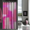 thumbnail image 1 of Small Stall Shower Curtain 36 x 72, Pink Half Size Shower Curtain, Abstract Narrow Shower Curtain for Bathroom Decor, Peach Grunge Style Fabric 36 inch Shower Curtain Set, Hot Pink, 1 of 6