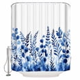 thumbnail image 1 of Small Stall Shower Curtain 36x72 Inch Narrow Half Size Blue Botanical Blossom Bath Curtains Bathroom Decor Spring Floral Summer Leaf Waterproof Fabric Shower Curtain Set with Hooks 36 Inch, 1 of 6