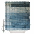 thumbnail image 1 of Small Stall Shower Curtain 36x72 Inch Narrow Half Size Blue Farmhouse Bath Curtains Bathroom Decor Vintage Wooden Country Waterproof Fabric Shower Curtain Set with Hooks 36 Inch, 1 of 6