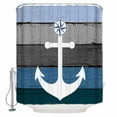 thumbnail image 1 of Small Stall Shower Curtain 36x72 Inch Narrow Half Size Blue Nautical Anchor Bath Curtains Bathroom Decor Rustic Distressed Wood Grain Waterproof Fabric Shower Curtain Set with Hooks 36 Inch, 1 of 6