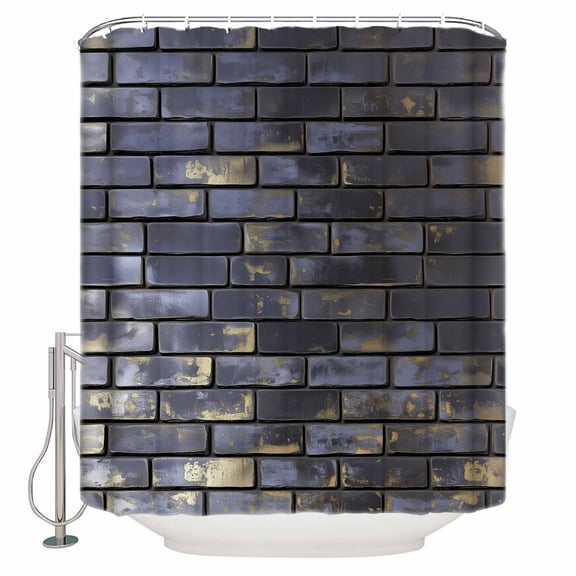 Small Stall Shower Curtain 36x72 Inch Narrow Half Size Brick Wall Bath Curtains Bathroom Decor Vintage Architecture Print Worn Out Stone Waterproof Fabric Shower Curtain Set with Hooks 36 Inch
