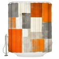 thumbnail image 1 of Small Stall Shower Curtain 36x72 Inch Narrow Half Size Burnt Orange Bath Curtains Bathroom Decor Grey Modern Abstract Art Oil Painting Geometric Waterproof Shower Curtain Set with Hooks 36 Inch, 1 of 6