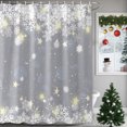 thumbnail image 1 of Small Stall Shower Curtain 36x72 Inch Narrow Half Size Christmas Grey Snowflakes Bath Curtains Bathroom Decor, Winter Xmas Modern Minimalist Waterproof Fabric Shower Curtain Set with Hooks 36 Inch, 1 of 8