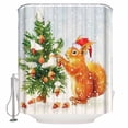 thumbnail image 1 of Small Stall Shower Curtain 36x72 Inch Narrow Half Size Christmas Squirrel Bath Curtains Bathroom Decor Xmas Tree Balls Snowflake Waterproof Fabric Shower Curtain Set with Hooks 36 Inch, 1 of 6