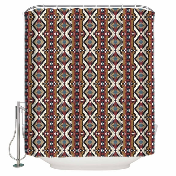 Small Stall Shower Curtain 36x72 Inch Narrow Half Size Country Boho Bath Curtains Bathroom Decor Vintage Farmhouse Traditional Pattern Waterproof Fabric Shower Curtain Set with Hooks 36 Inch