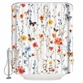 thumbnail image 1 of Small Stall Shower Curtain 36x72 Inch Narrow Half Size Elegant Spring Floral Bath Curtains Bathroom Decor Watercolor Botanical Butterfly Waterproof Fabric Shower Curtain Set with Hooks 36 Inch, 1 of 6