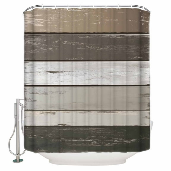 Small Stall Shower Curtain 36x72 Inch Narrow Half Size Farmhouse Dark Grey Bath Curtains Bathroom Decor Country Vintage Wooden Waterproof Fabric Shower Curtain Set with Hooks 36 Inch