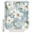 thumbnail image 1 of Small Stall Shower Curtain 36x72 Inch Narrow Half Size Gardenia Flowers Bath Curtains Bathroom Decor Summer Botanical Plants Watercolor Waterproof Fabric Shower Curtain Set with Hooks 36 Inch, 1 of 6