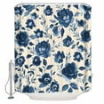 thumbnail image 1 of Small Stall Shower Curtain 36x72 Inch Narrow Half Size Navy Blue Floral Bath Curtains Bathroom Decor Spring Retro Botanical Flowers Waterproof Fabric Shower Curtain Set with Hooks 36 Inch, 1 of 6