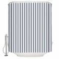 thumbnail image 1 of Small Stall Shower Curtain 36x72 Inch Narrow Half Size Navy Blue Striped Bath Curtains Bathroom Decor Navy Blue White Stripes Farmhouse Waterproof Fabric Shower Curtain Set with Hooks 36 Inch, 1 of 6
