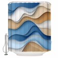 thumbnail image 1 of Small Stall Shower Curtain 36x72 Inch Narrow Half Size Ombre Blue Brown Bath Curtains Bathroom Decor Modernism Geometric Moire Waterproof Fabric Shower Curtain Set with Hooks 36 Inch, 1 of 6