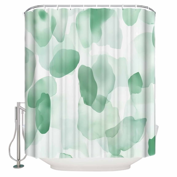 Small Stall Shower Curtain 36x72 Inch Narrow Half Size Ombre Green Boho Bath Curtains Bathroom Decor Multicolored Tie Dye Abstract Art Waterproof Fabric Shower Curtain Set with Hooks 36 Inch