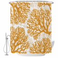 thumbnail image 1 of Small Stall Shower Curtain 36x72 Inch Narrow Half Size Orange Coral Coastal Bath Curtains Bathroom Decor, Summer Beach Nautical Ocean Waterproof Fabric Shower Curtain Set with Hooks 36 Inch, 1 of 7