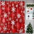 thumbnail image 1 of Small Stall Shower Curtain 36x72 Inch Narrow Half Size Red Christmas Bath Curtains Bathroom Decor, Shiny Red White Snowflake Xmas Waterproof Fabric Shower Curtain Set with Hooks 36 Inch, 1 of 8