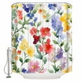 thumbnail image 1 of Small Stall Shower Curtain 36x72 Inch Narrow Half Size Spring Flower Bath Curtains Bathroom Decor Abstract Gradient Blue Purple Red Green Waterproof Fabric Shower Curtain Set with Hooks 36 Inch, 1 of 6