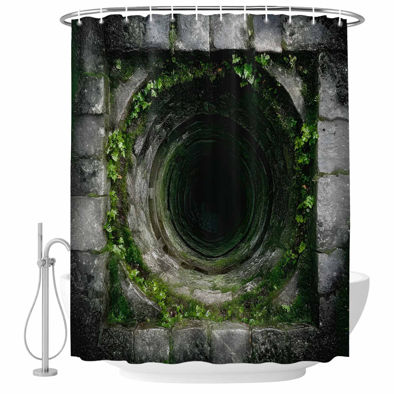 Small Stall Shower Curtain 36x78 Inch Narrow Half Size 3D Optical ...